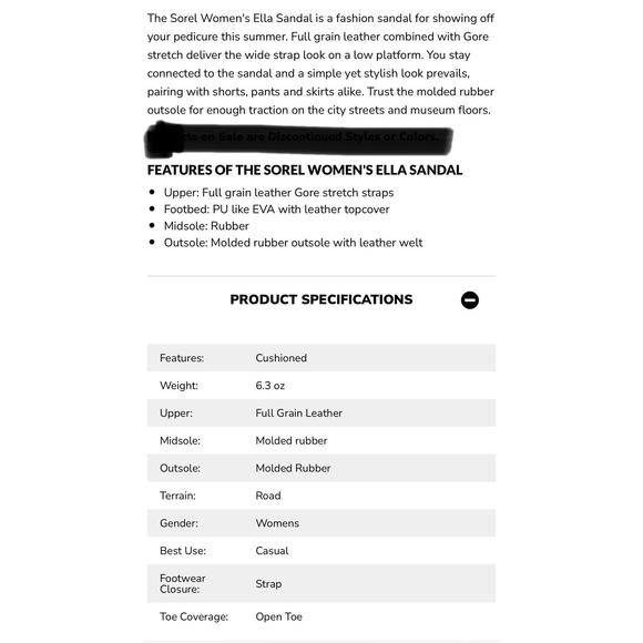 Sorel Ella Black Leather Slip On Flat Ankle-Strap Open Toe Sandals Womens Sz 6.5 - Picture 12 of 12